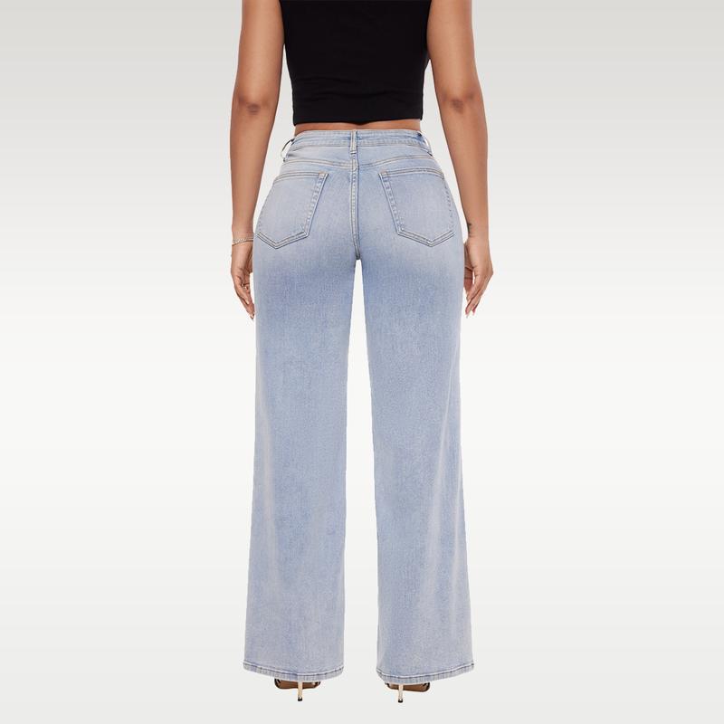 Mid Rise Wide Leg Baggy Jeans