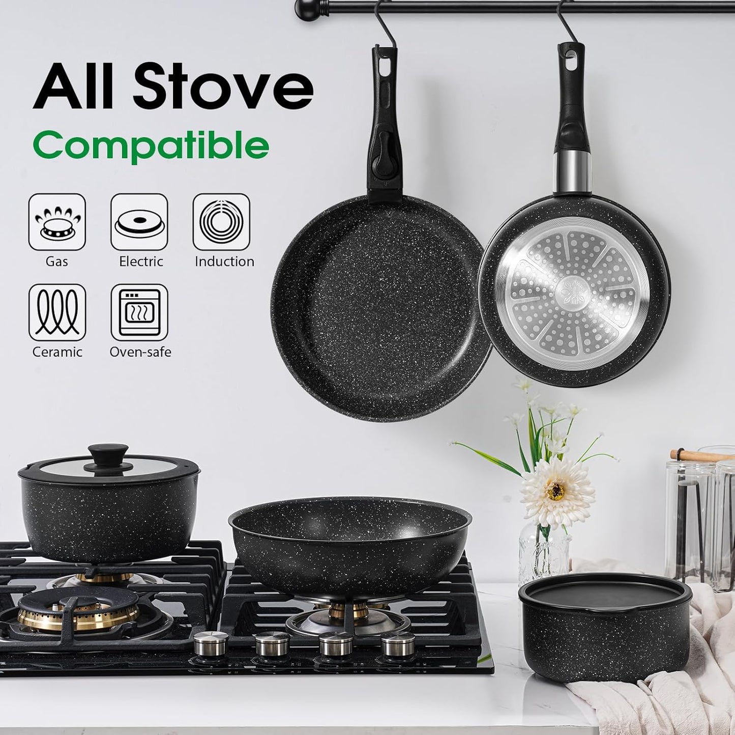 Stackable Nonstick Cookware Set