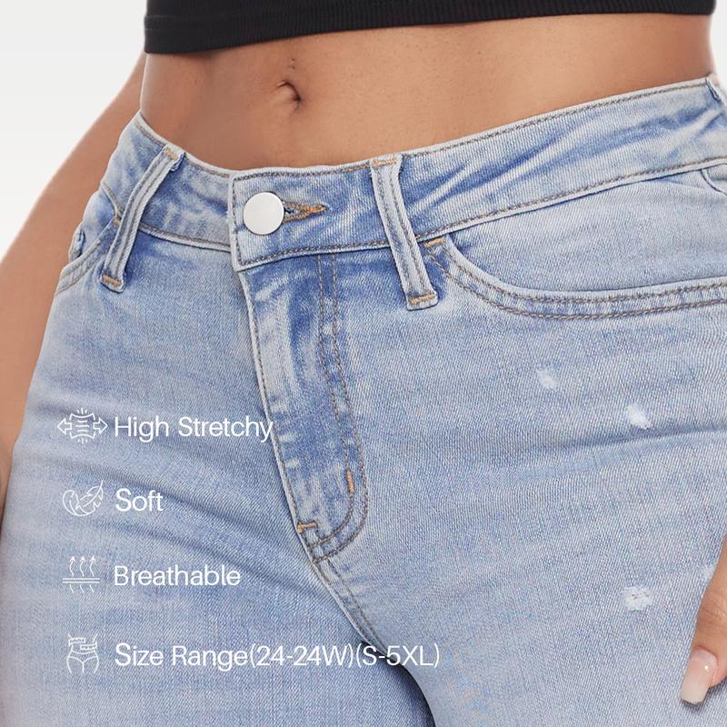 Mid Rise Wide Leg Baggy Jeans